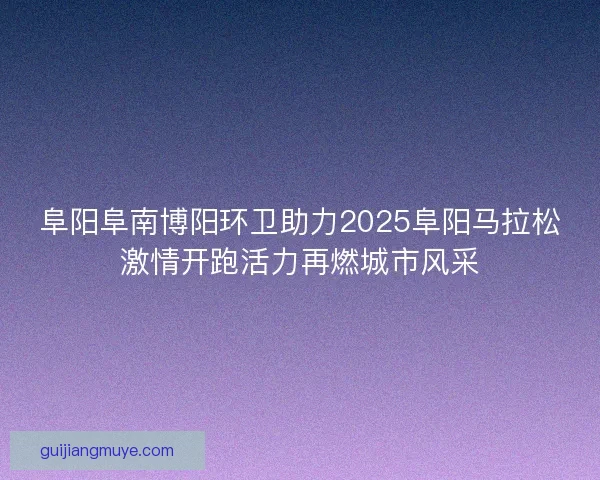 阜阳阜南博阳环卫助力2025阜阳马拉松激情开跑活力再燃城市风采