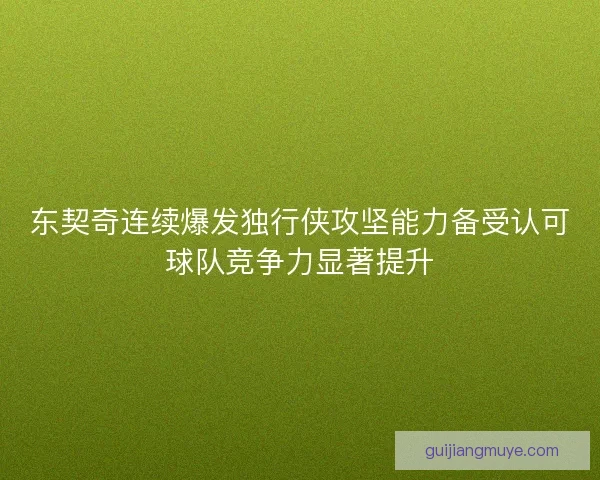 东契奇连续爆发独行侠攻坚能力备受认可球队竞争力显著提升