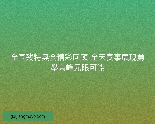 全国残特奥会精彩回顾 全天赛事展现勇攀高峰无限可能