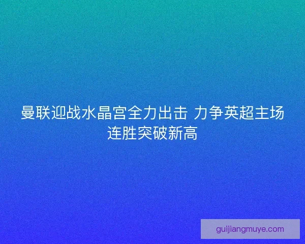 曼联迎战水晶宫全力出击 力争英超主场连胜突破新高 曼联迎战水晶宫全力出击 力争英超主场连胜突破新高